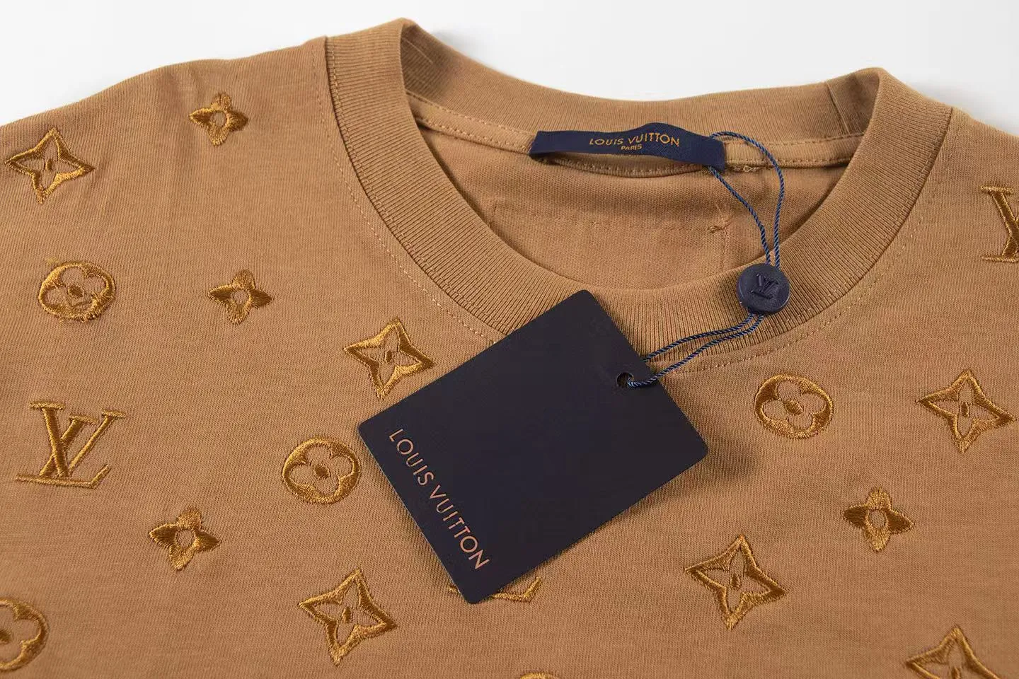 🅿️160 Style: 2026 new Louis Vuitton short-sleeved T-shirt Material: High version 300g double yarn combed cotton Size: S～XL Color: Khaki Style number: Z030